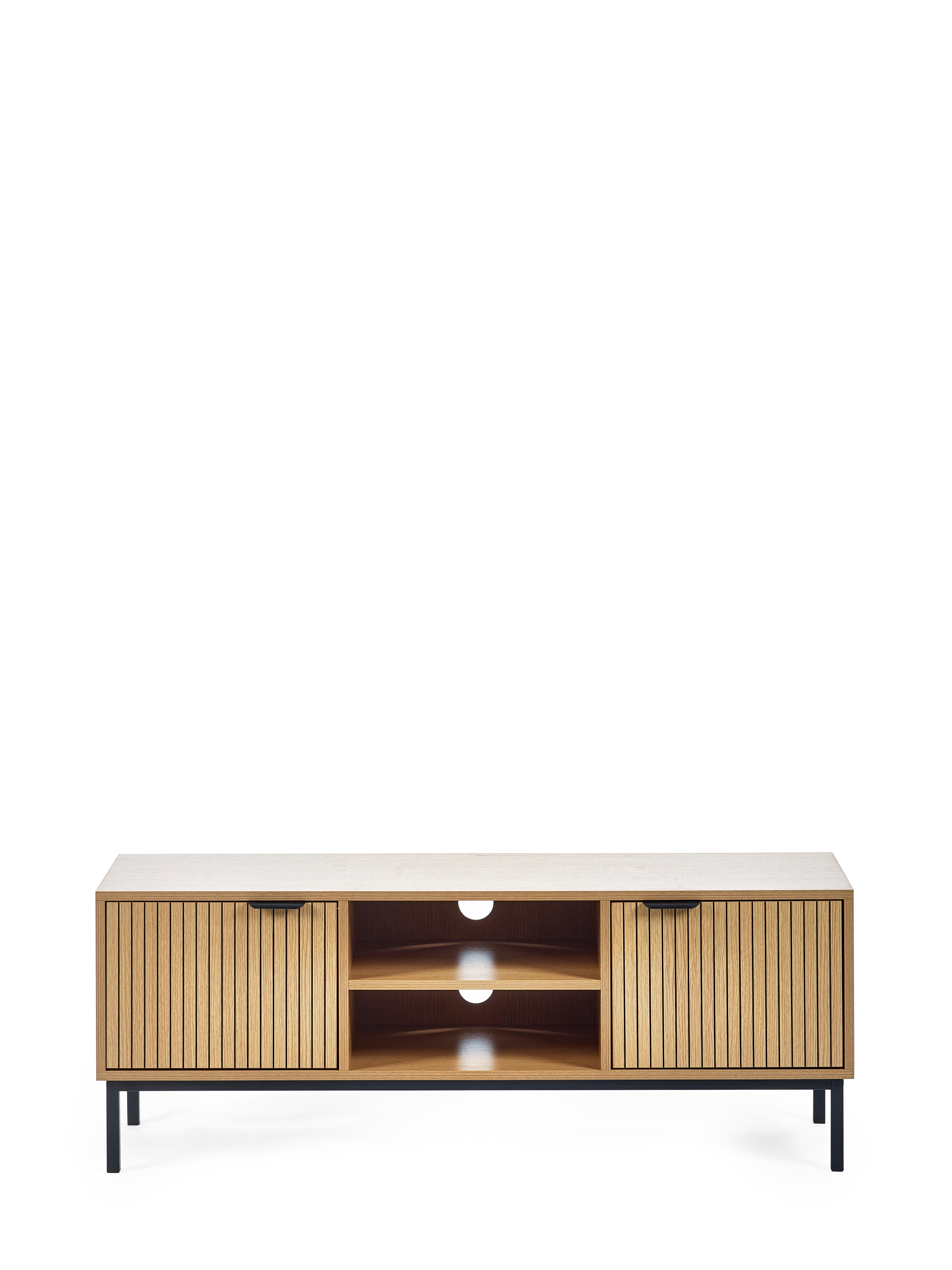 Arya Slatted Oak Wood TV Unit